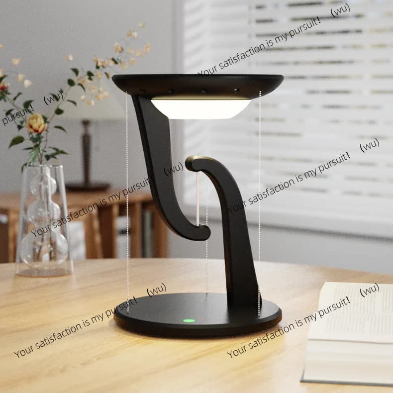 Creative bedroom suspension anti-gravity LED desk lamp mobile phone 15W fast wireless charging ambient light night light