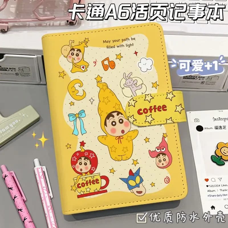 Crayon Shin Chan A5 A6 Loose Leaf Notebook Journal Thickened Writing Planner Portable Hand Account Book Stationery for Student