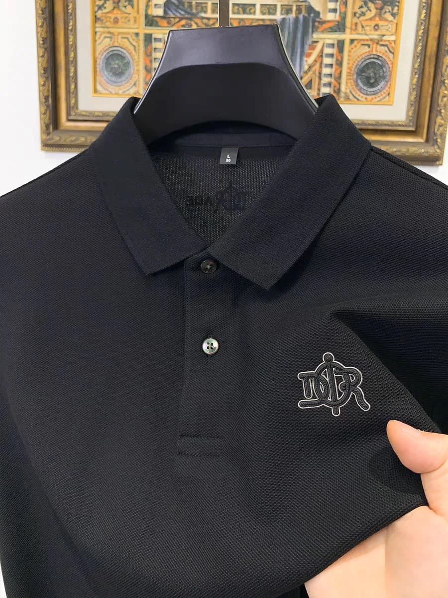 Polo da Uomo 100% Cotone Puro, Nuovo Stile Leggero e Confortevole, Traspirante, Manica Corta, Design Premium con Badge per Business e Golf