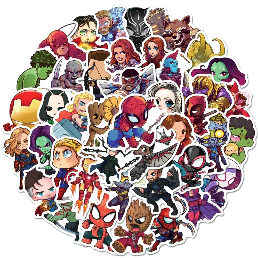 10/30/50/100pcs Disney Marvel The Avengers Anime Adesivi Kawaii Decalcomanie Del Computer Portatile Notebook Diario Del Telefono Adesivo Impermeabile giocattoli per bambini
