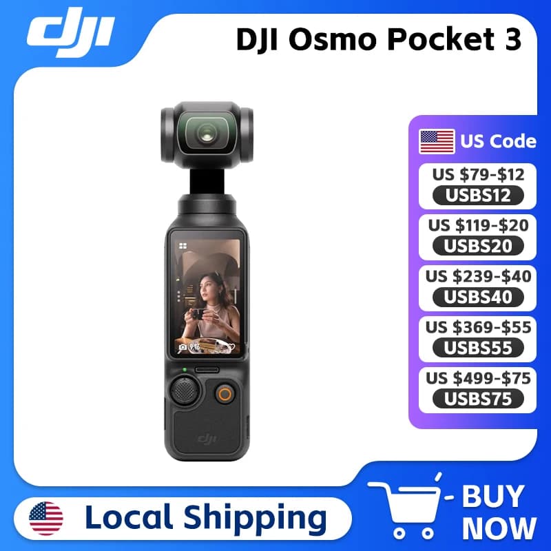DJI Osmo Pocket 3 Vlogging Camera CMOS da 1 pollice e 4K/120fps Stabilizzazione meccanica con giunto cardanico a 3 assi Marchio originale in magazzino
