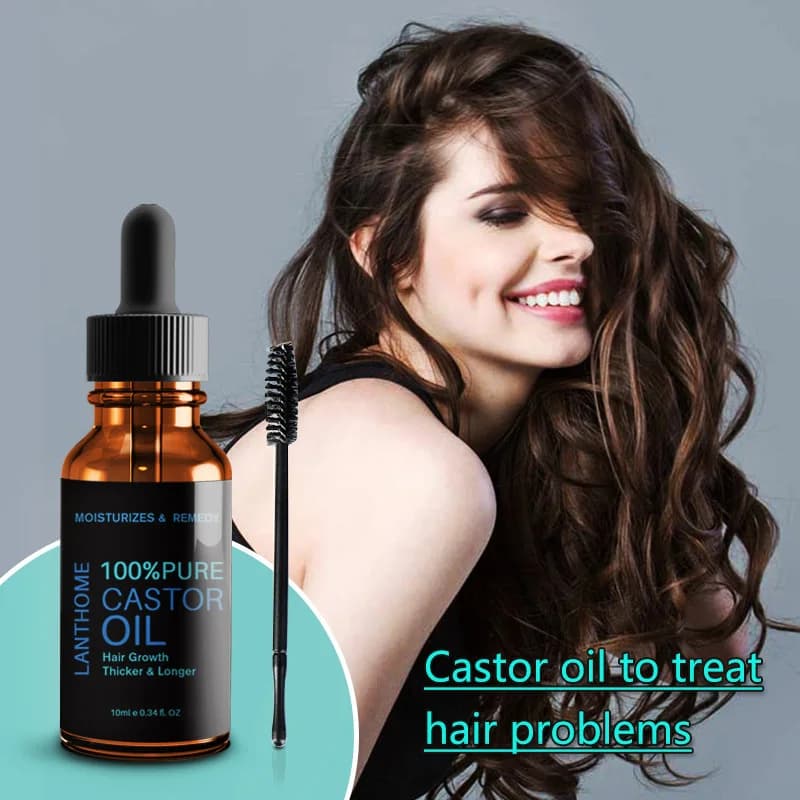 Castor oil mascara for thick curly eyelashes Smooth treatment with essential oil for natural hair growth