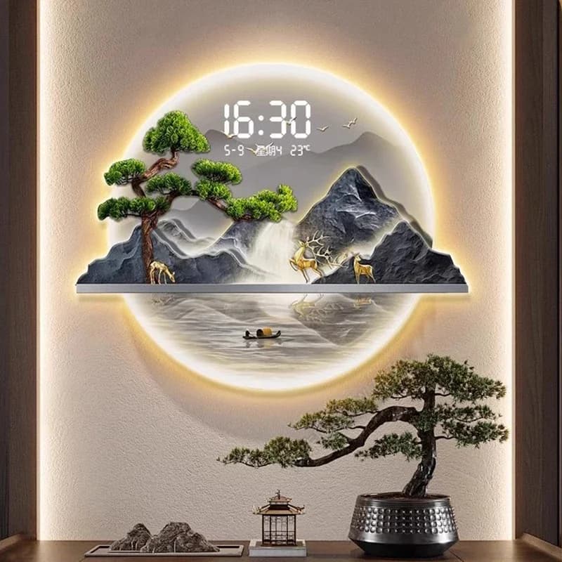 China Style Wall Clocks, Modern and Exterior Design, Luxury Digital Clock for Interior, Home Decoration