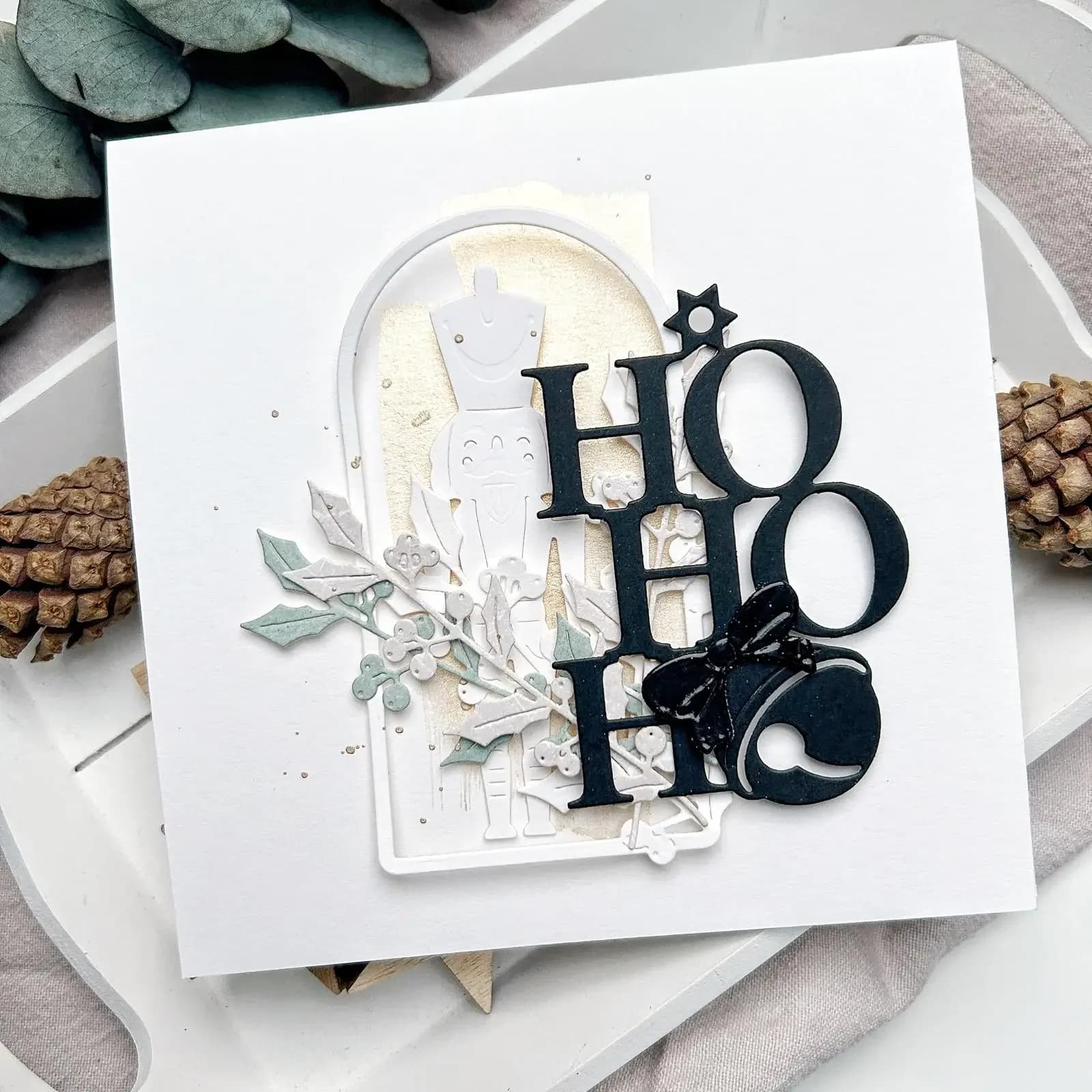 Happy New Year 2026 - Metal stelles shaped as winter animals, clover, flower, cake, tree for DIY Scrapbook, Diary, Album - December