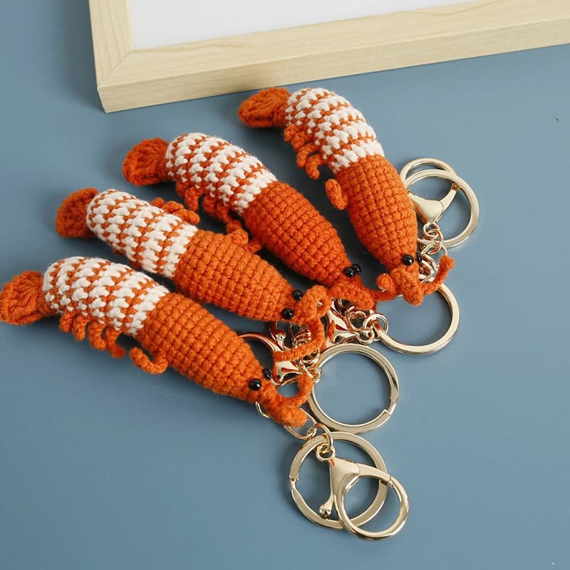 1 portachiavi divertente con ciondolo a forma di gambero ​ Accessorio Trendy per Zaino all'Uncinetto, Avvio Unico alla Conversazione, Aggiunge un Tocco Giocoso al Tuo Stile