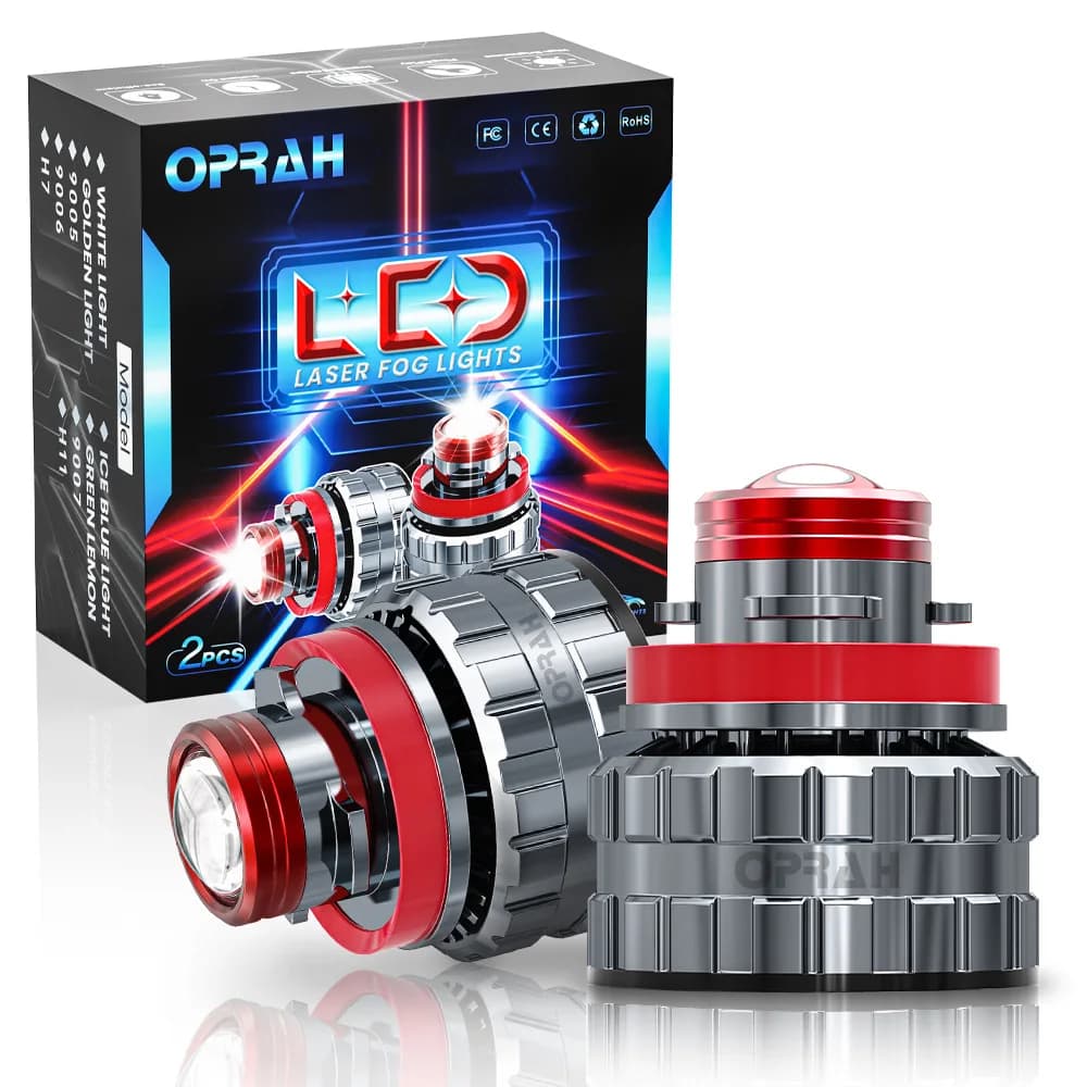Oprah 2pc Laser Lens H7 Led fendinebbia H11 H8 H9 9005 9006 LED proiettore fendinebbia per faro auto 8000K 6000K 3000K DRL lampada 12V