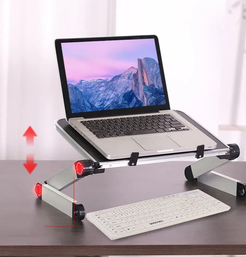 Supporto pieghevole portatile Supporto per laptop in lega di alluminio Supporto da tavolo da letto per scrivania Staffa antiscivolo per computer portatile per 11-17 pollici