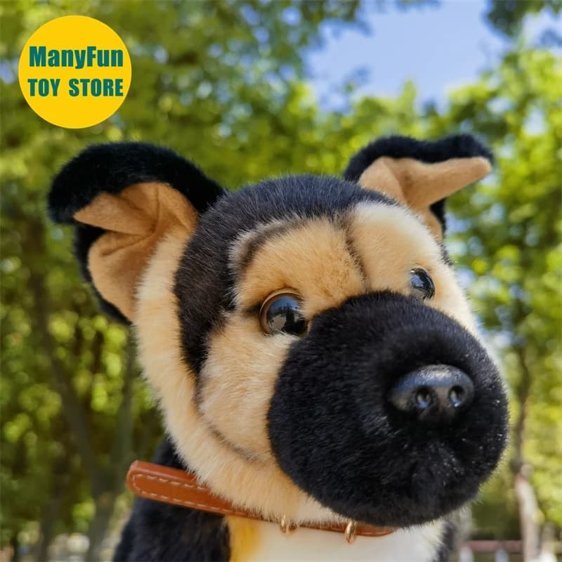 Peluche Pastore Tedesco Realistico, Bambola di Peluche Cane Pastore Tedesco, Giocattolo Morbido GSD, Regalo