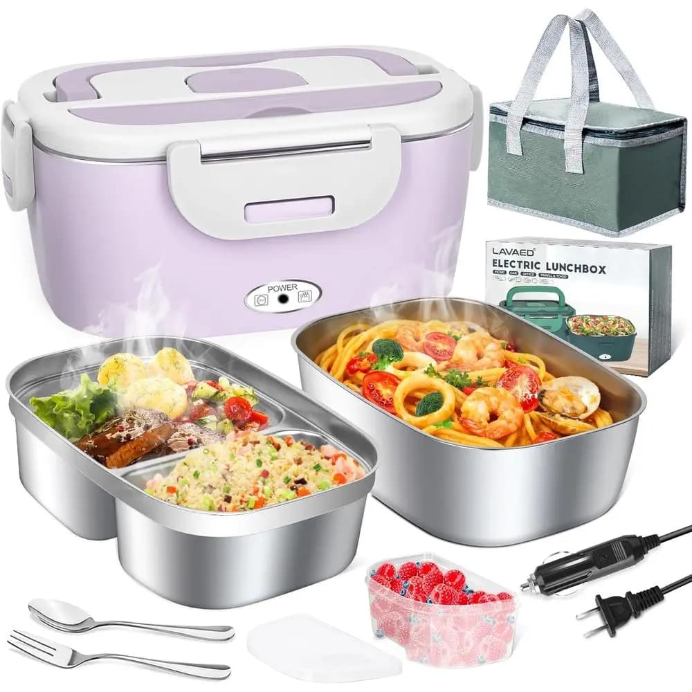 Scaldavivande Elettrico Portatile - Riscaldatore Rapido da 80W per Adulti e Donne, con Doppio Contenitore in Acciaio Inox da 1,5L