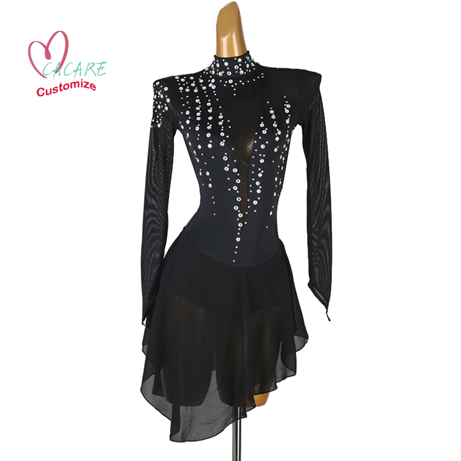 Abito da pattinatore per figurine per pattinaggio di figura Abito da ballo latino Donna Abbigliamento da ballo Costume di scena Abbigliamento Abbigliamento da spettacolo Palcoscenico 016