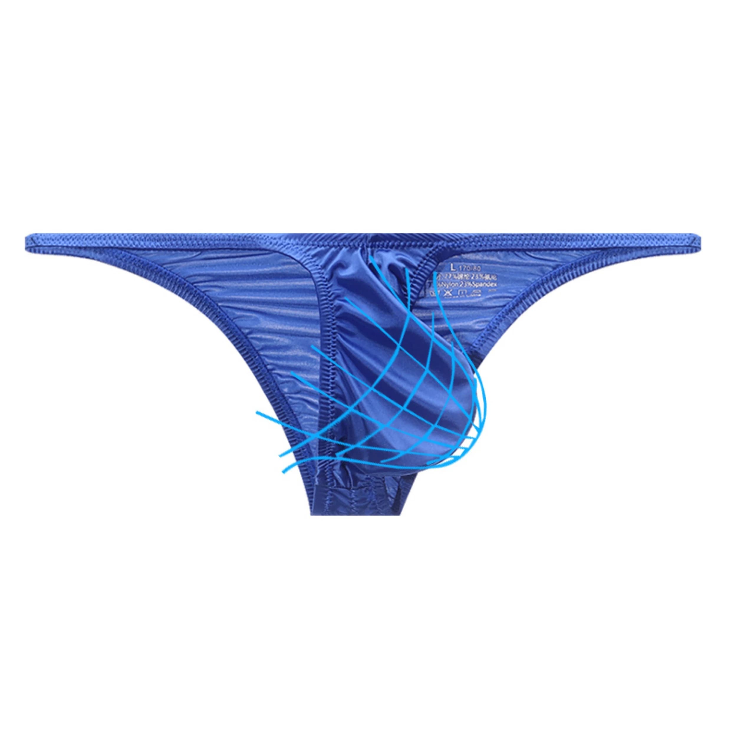 2PCS Men's Underwear Ice Silk Low Rise Sexy Bikini Briefs