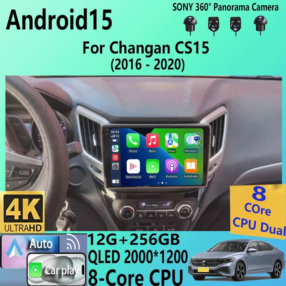 Android 15 Carplay Auto Per Changan CS15 2016 2017 2018 2019 2020 Multimedia Autoradio Lettore WIFI + 4G Stereo Touch Screen DSP