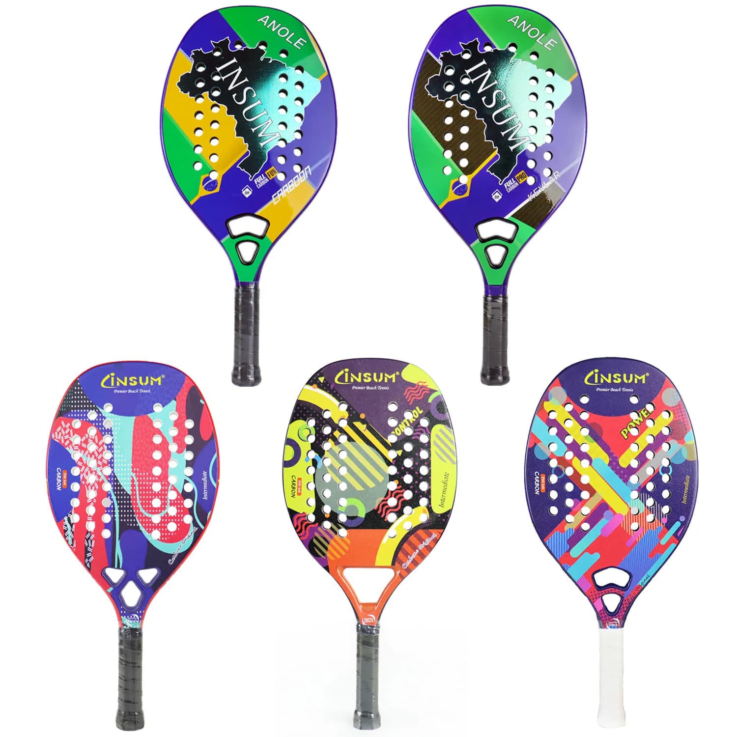 Racchetta per beach tennis Trattamento smerigliato con superficie in grana in fibra di carbonio con nucleo in memory foam EVA Racchette da tennis da spiaggia di alta qualità