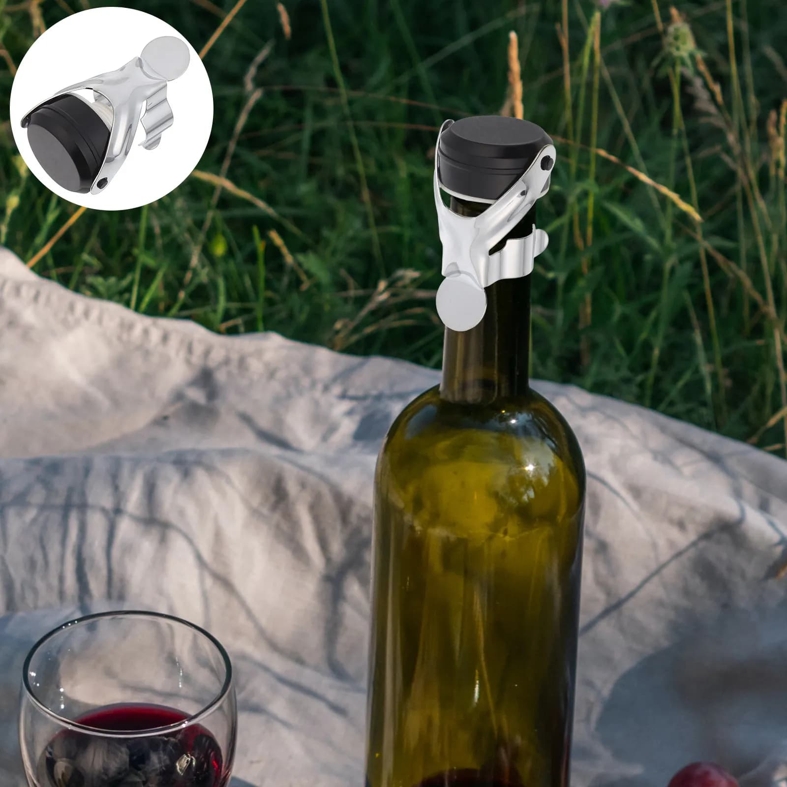 4Pcs Stainless Steel Wine Stopper Plug for Glass Bottle Leak Proof Seal Freshness Preserving Wine Bottle Cap Test Tube Cap