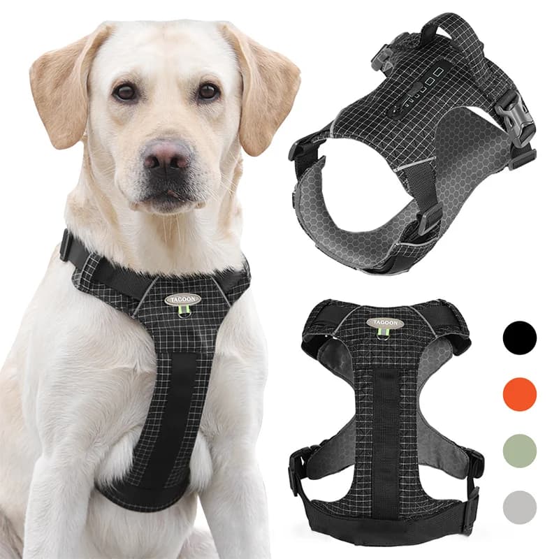 Dog Harness with Leash Set for Laege Dogs Adjustable Pet Harness Vest for Small Dogs Cats ReflectiveDog Chest Strap Lead Walking