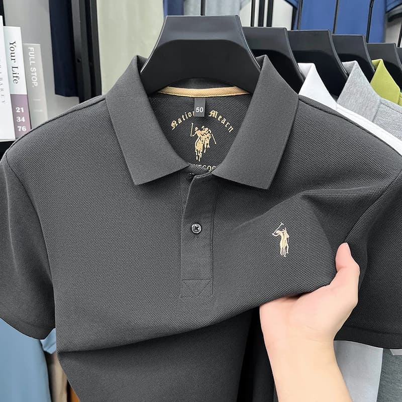 High end 100%cotton short sleeve polo shirt summer fashion luxury brand pony embroidery T-shirt business casual golf men's wear