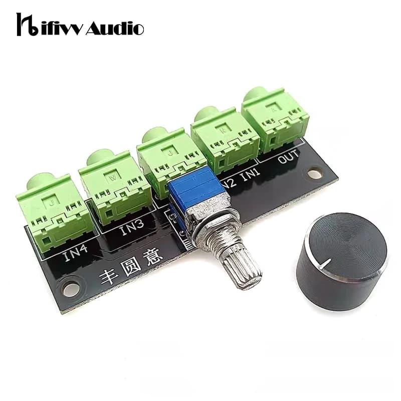 Hifi 4 Modi Scheda di Commutazione del Segnale Audio Per Amplificatore Fai Da Te 3.5 Supporto Per Cuffie Doppio Canale Rotary Switch Sorgente Audio Switcher