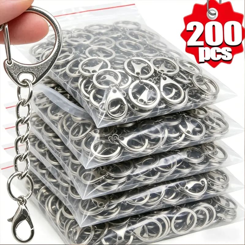 100/10 pz Moschettone a Forma di C per Portachiavi, Connettore a Gancio per Creazione Gioielli Fai da Te, Accessori per Portachiavi