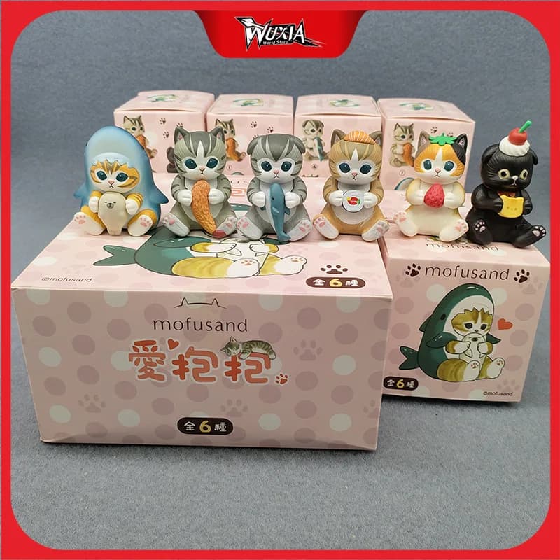 Nuovo Mofusand Love Hug Shark Cat Series Cute Action Figure Doll Animali Capsule Toys Compleanno Modello Decor Regalo Giocattoli per I Bambini