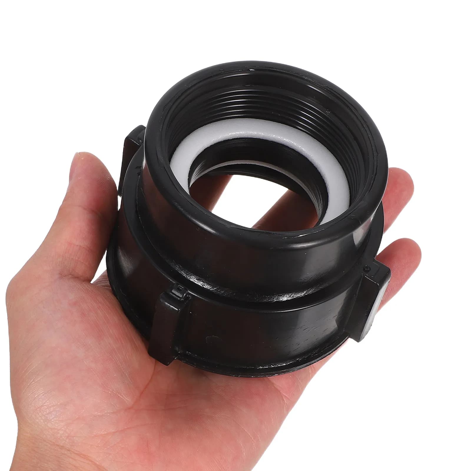Adattatore Valvola IBC da 75 mm a 2 Pollici con Filettatura Fine, Raccordo Robusto in Plastica per Fusti da un Tonnellata, Connessione Tubo da Giardino Acqua/Olio