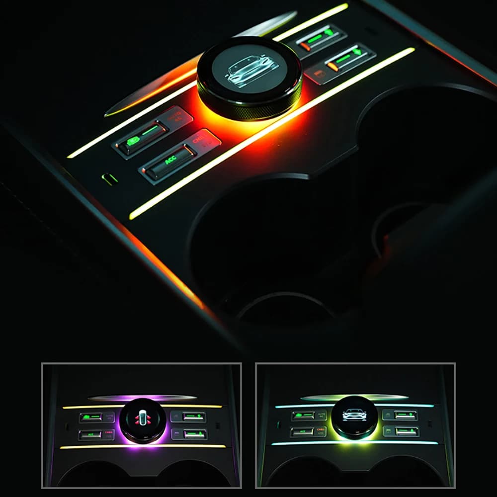 LCD Intelligent Physical Button Knob AC Control Passenger Seat Control USB Type-C Fast Charger for Tesla Model Y 3 New Y Juniper