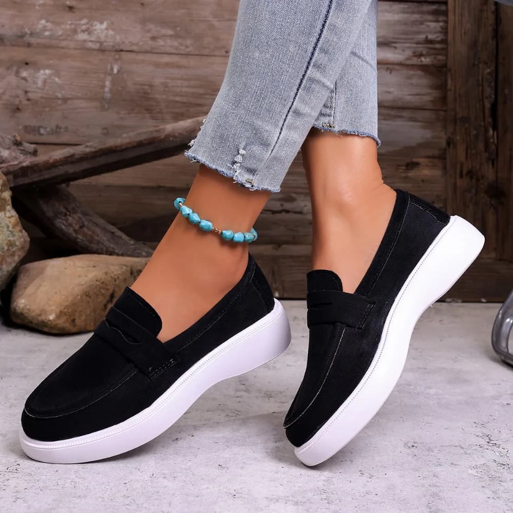 New Loafers Women's Soft Leather Retro Lazy 1 Foot Thick Bottom Flat Comfortable Single Shoes Designer Sneakers for Women