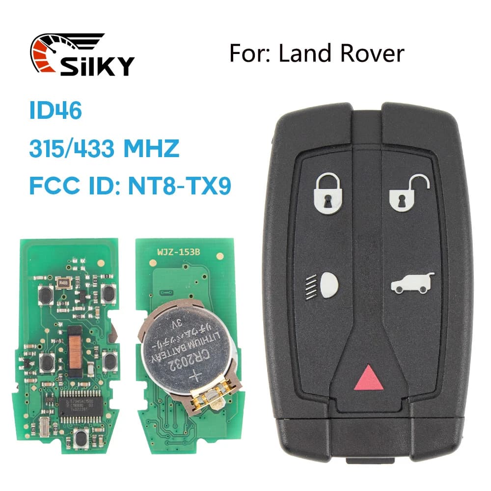 SilKY ID FCC: NT8TX9 5 pulsanti 315 Mhz/433 Mhz Portachiavi per auto intelligente remota per Land Rover Freelander 2 3 LR2 Sport Fit Range
