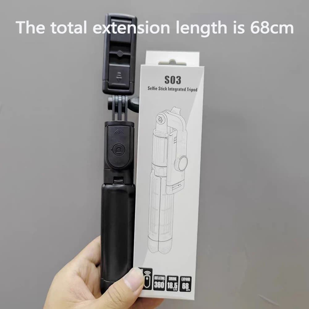 S03 68 centimetri Selfie Stick Treppiede Supporto Bluetooth Espansione Remota Treppiede IPhone Telefono Mobile Tiktok Gimbal Telefono Mobile Senza Fili