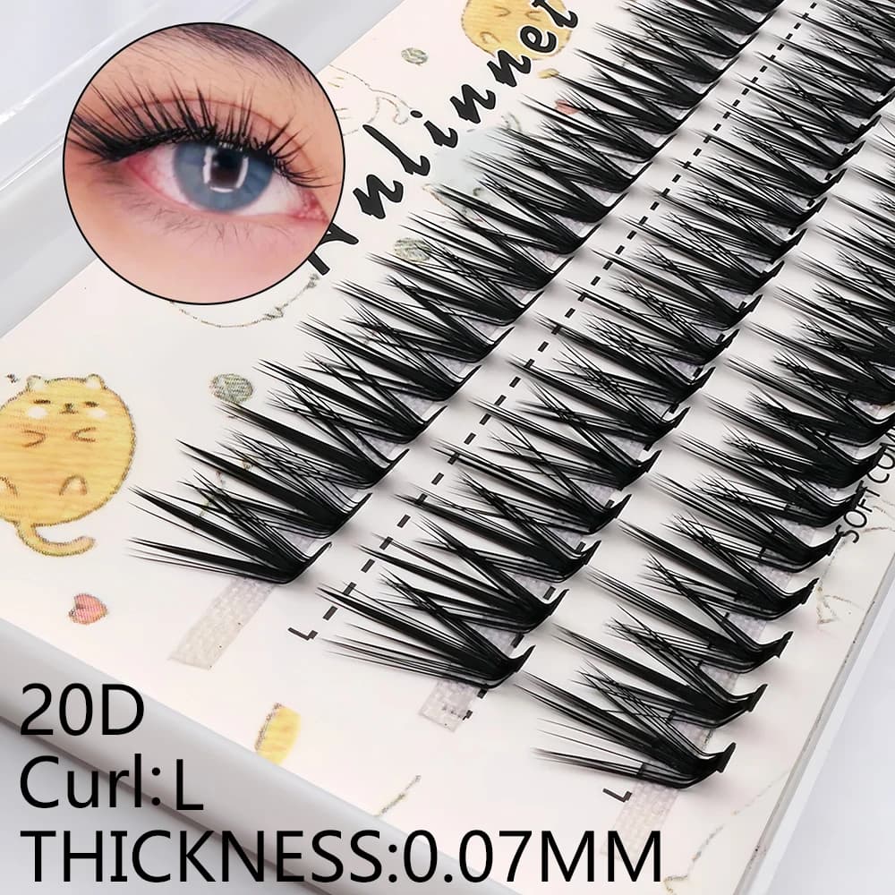 Eyelash Cluster 10D/20D L Curl 60 Bundles/Box Individual Eyelash Natural Eyelash Extension Makeup Cluster Lashes Faux Mink
