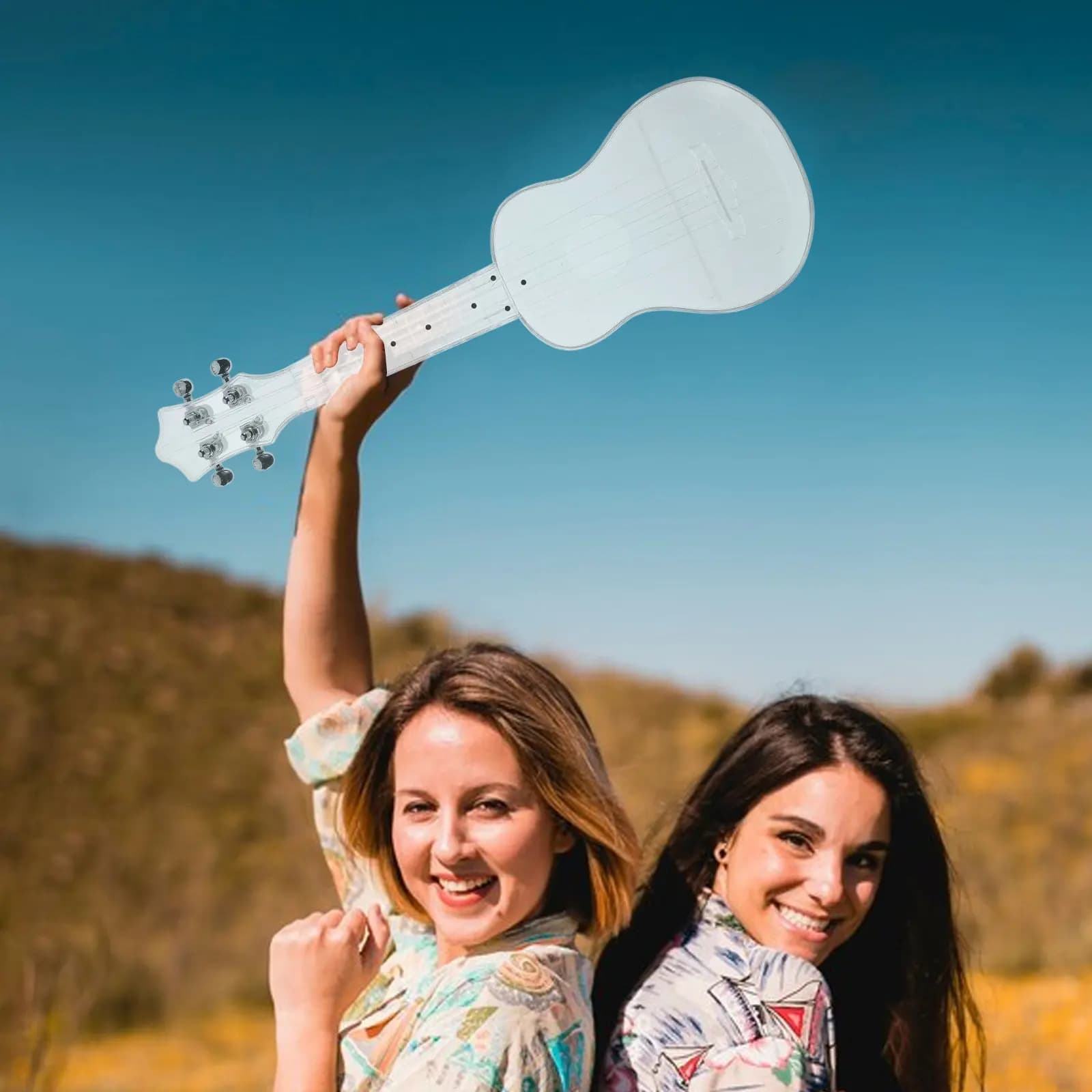 1Set Ukulele Professional 21 Inch Transparent Composite Lightweight Creative Musical Instrument for Beginner Adult