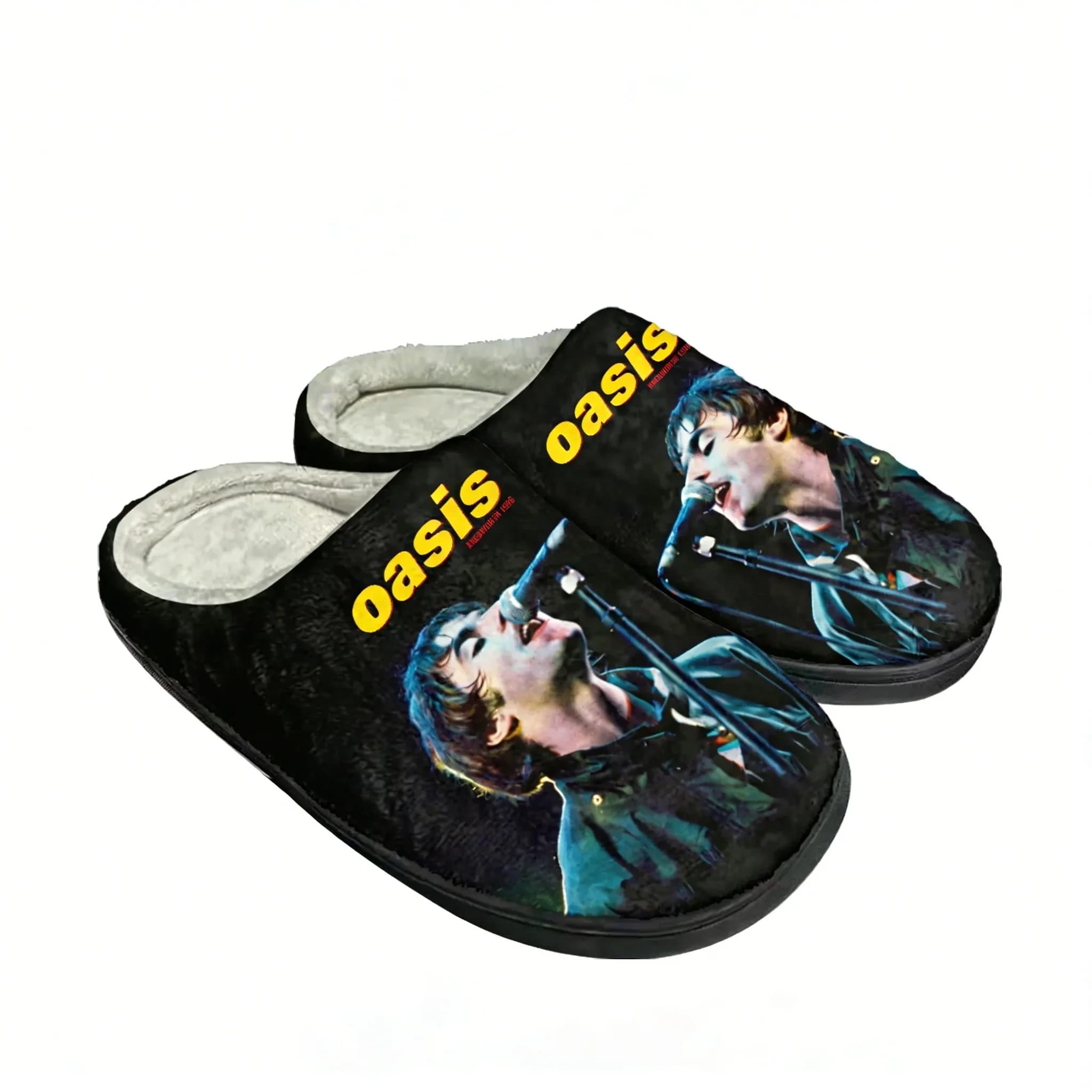 Personalized Slippers in Cotton Oasis Rock Band for Men and Women, Casual Bedroom Shoes in Plush, Warm and Thermal