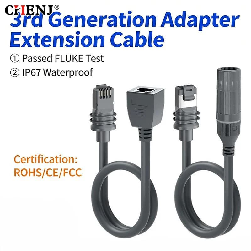 Cavo IP68 Impermeabile SPX a RJ45 1200Mbps con Anello di Tenuta in Gomma, Cavo Adattatore di Estensione RJ45 in PVC 26AWG per Starlink Gen3/Mini