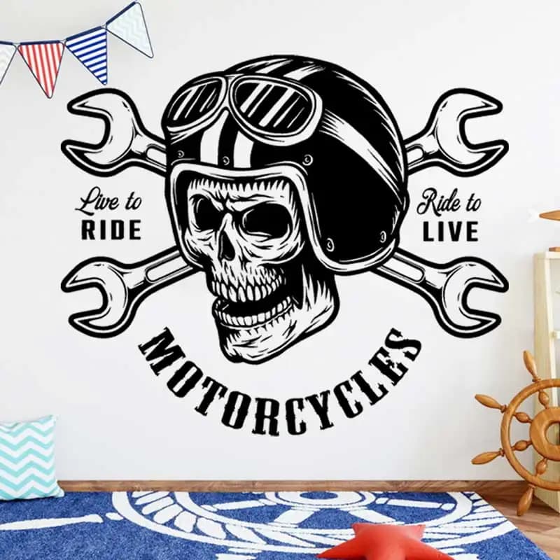 Wall sticker for motocross helmet Bike Extreme Sports Outdoor shop window Children's room for teenagers Car Glass decoration Vinyl gift Decalcomania