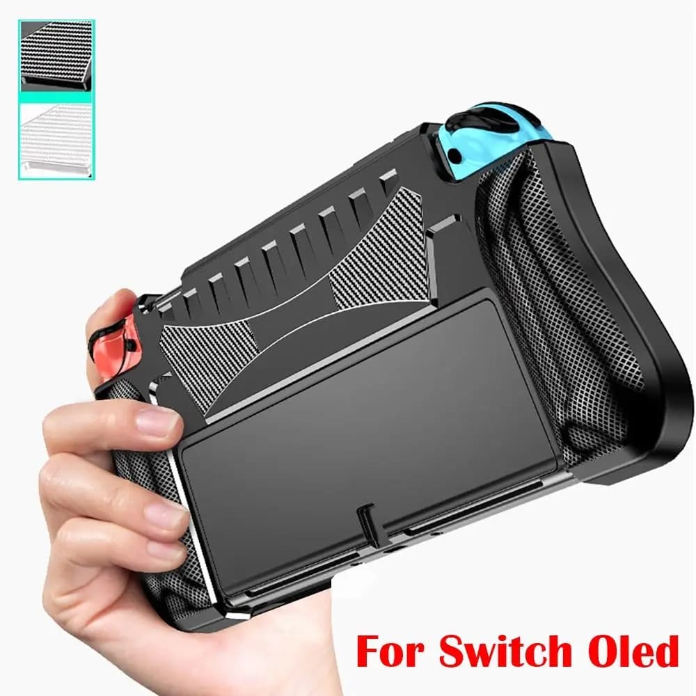 Dockable Protective Case Shockproof Anti Scratch Handheld Console Cover Ergonomic TPU Grip Shell for Nintendo Switch OLED