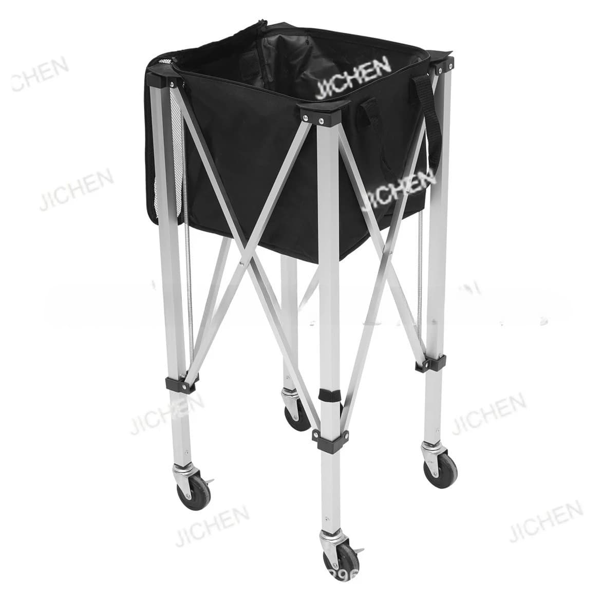 Carrello da tennis pieghevole con telaio in rete in lega di alluminio Carrello da tennis portatile mobile per auto Cestino per palline da imballaggio Cestino per palline Stoccaggio leggero