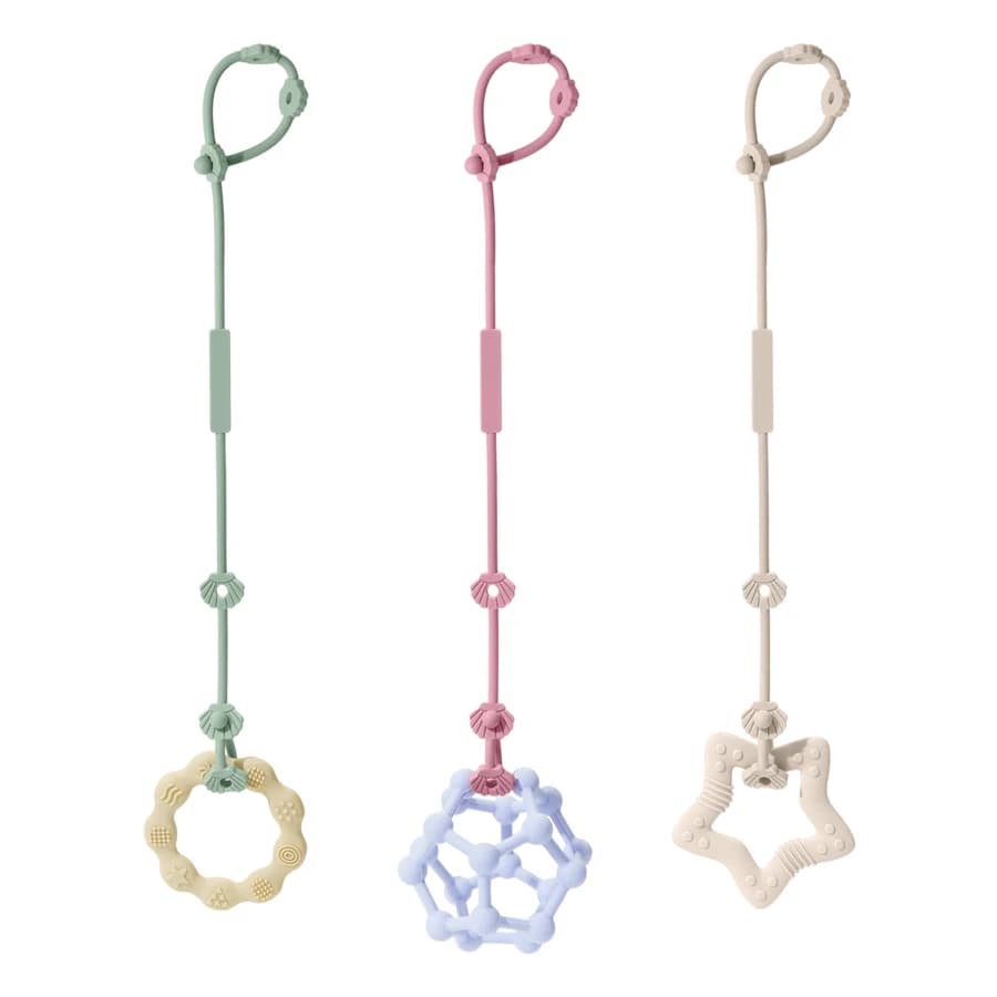 Colore Bambini Clip per ciuccio in silicone Porta catena fittizia Catene per succhietto neonato Porta capezzoli Giocattolo per dentizione Accessori per seggiolone