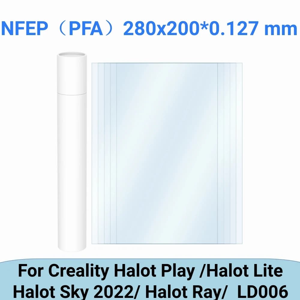 NFEP Film 280x200x0.127mm PFA Film per CREALITY HALOT PLAY LITE SKY RAY ELEGOO Saturn 4 anycubic Photon Mono M7 parti della stampante 3D