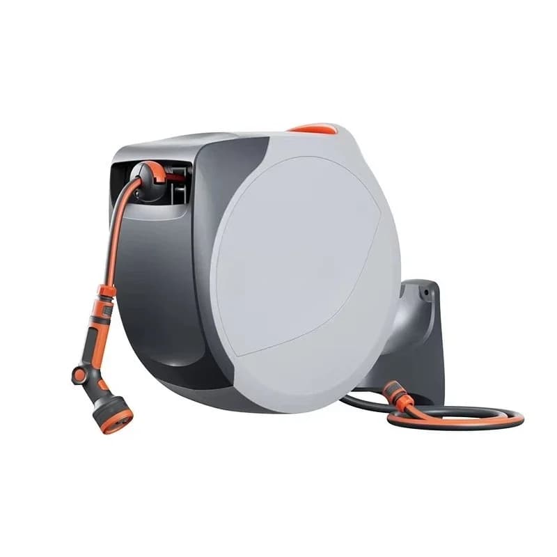Automatic Wall Retractable Garden Wrap 180 PVC Flexible Pipe For Optional Sprinkler With Free Rotating Lock