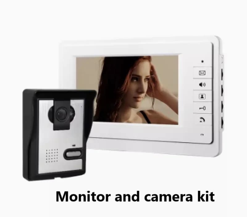 Citofono visivo Kit campanello per videocitofono da 7 pollici Monitor per telecamera visione notturna campanello visivo serratura Sytesm