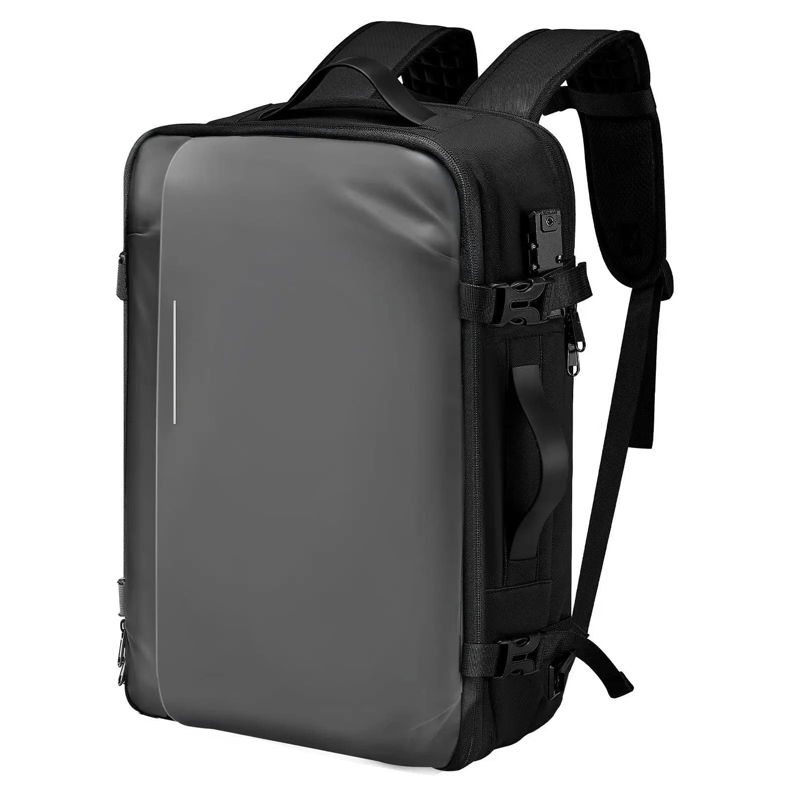 Zaino da Viaggio Sottovuoto, 65L, Espandibile con Compressione Sottovuoto e Pompa, con Lucchetto Approvato TSA, Airback