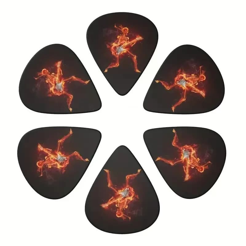 Set di plettri per chitarra a 3 livelli di spessore da 10 pezzi Disegni artistici vibranti professionali per giocatori di chitarra elettrica acustica Pittura artistica