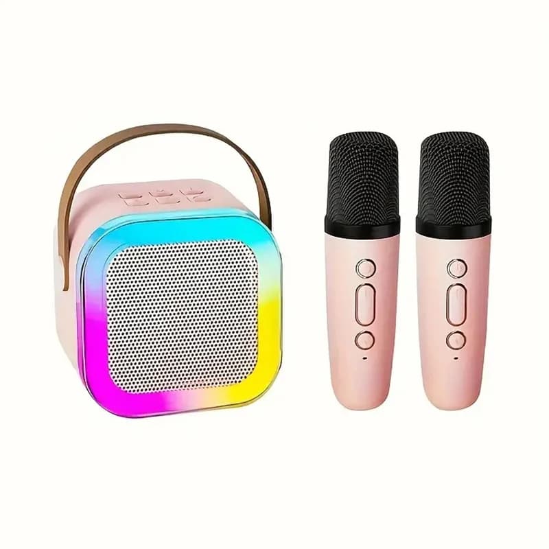 Macchina per Karaoke Bluetooth K12, Sistema di Altoparlanti PA Portatile 5.3 con 1-2 Microfoni Wireless, Regalo per Famiglia e Bambini