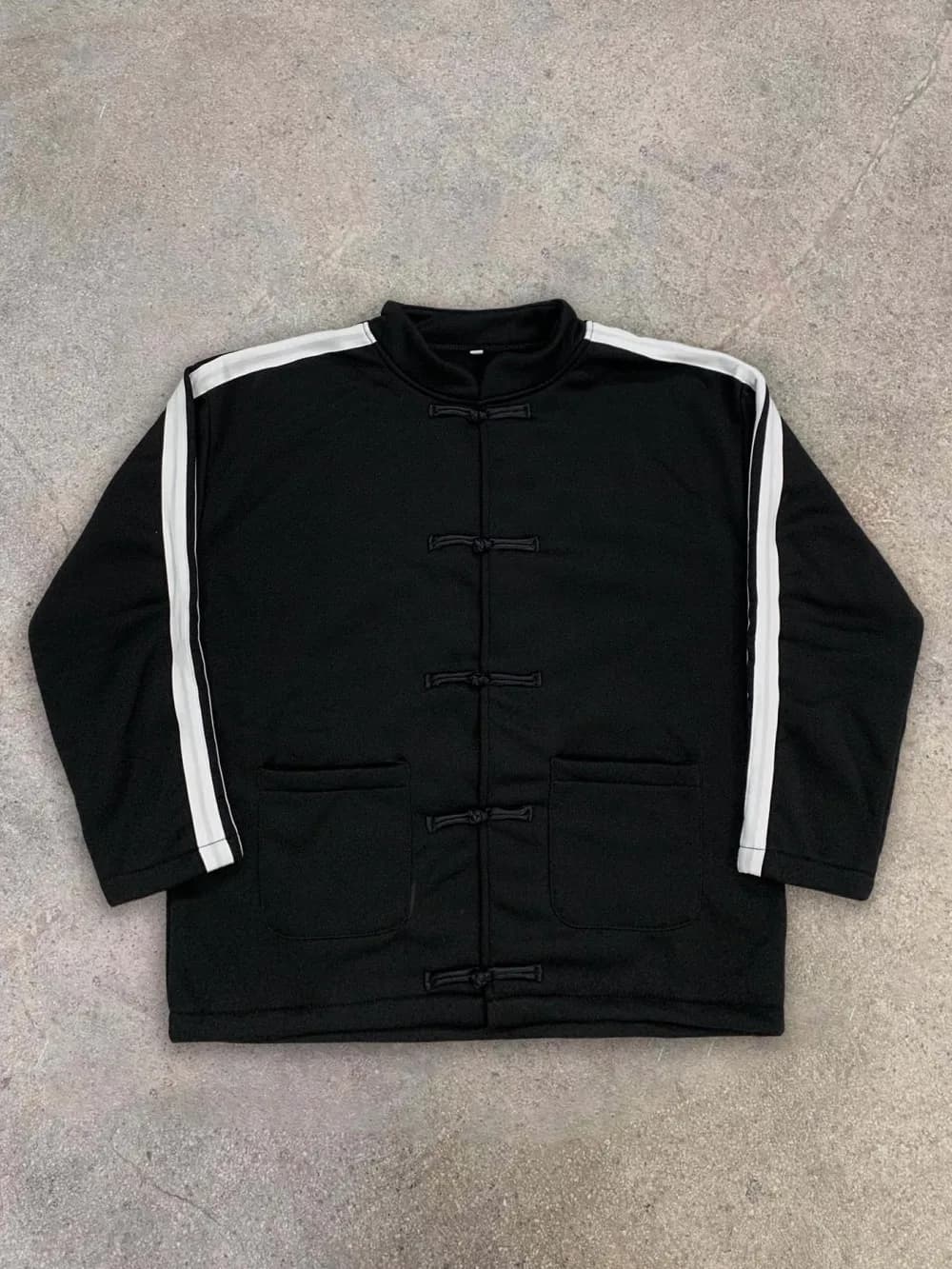 2026 New Autumn And Winter New Chinese Style Button Up Collar Striped Loose Hoodie Jacket Street Trend Casual Niche Versatile