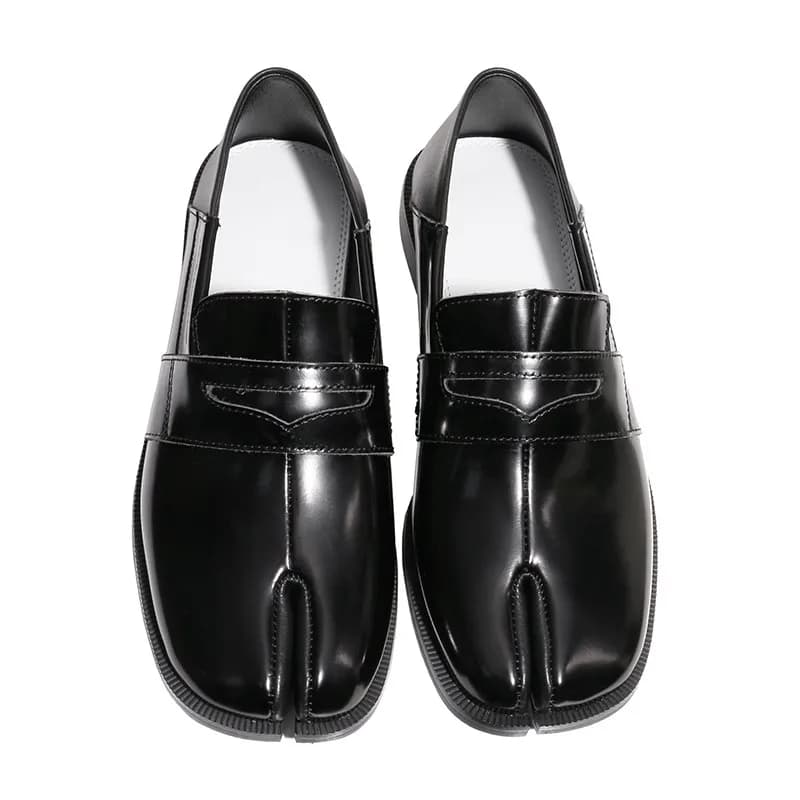 New Moccasins Slip-On Tabi Low Shoes Genuine Leather Women's Leather Shoes with Pig Socks décolleté with Women's Swimwear Chaussure Femme