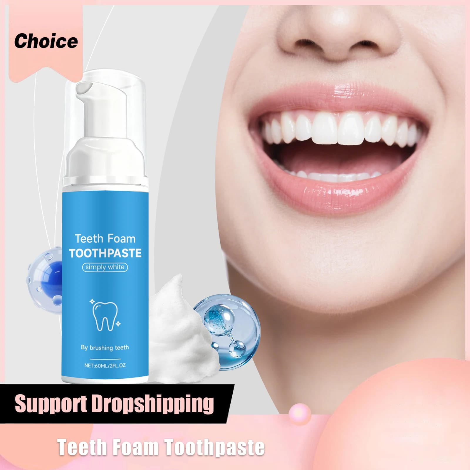 Dentifricio in Foam alla Menta con Idrossiapatite, Whitening, Deep Cleansing, Removes the Macchies, Refresh the Altar, Delicate Care of the Magive, Detergent Mousse for Denti