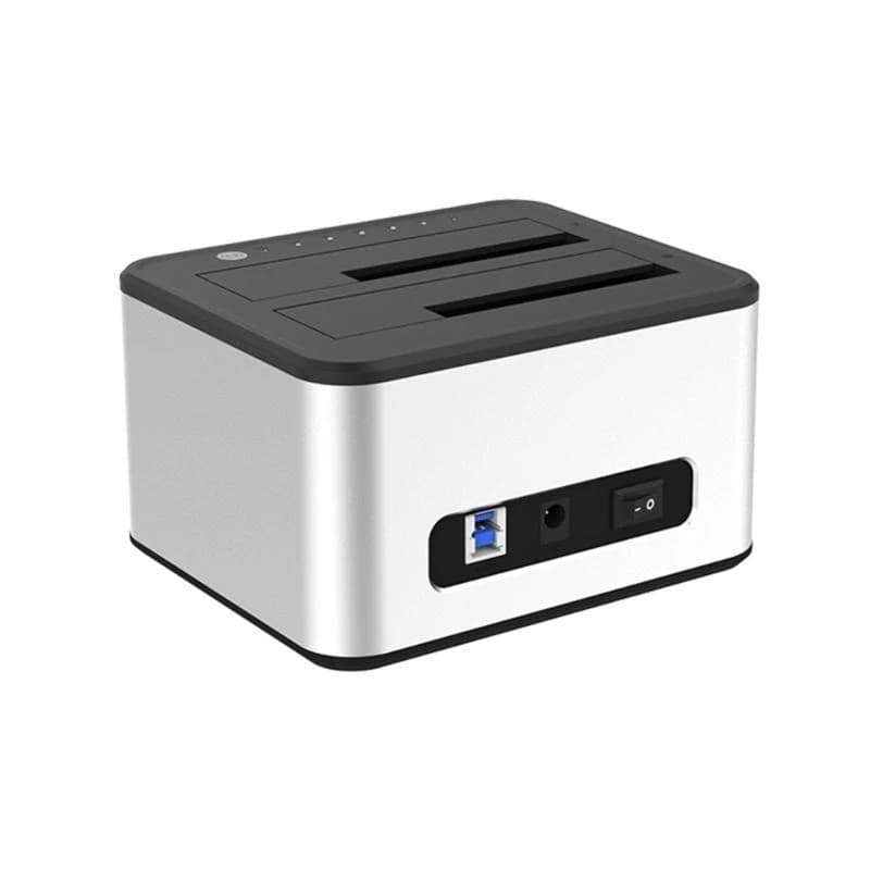 Usb3.0 2 Bay HDD Usb Box Case-Docking Station HDD esterno SSD Box in plastica Duplicatore HDD-Supporto Copia offline