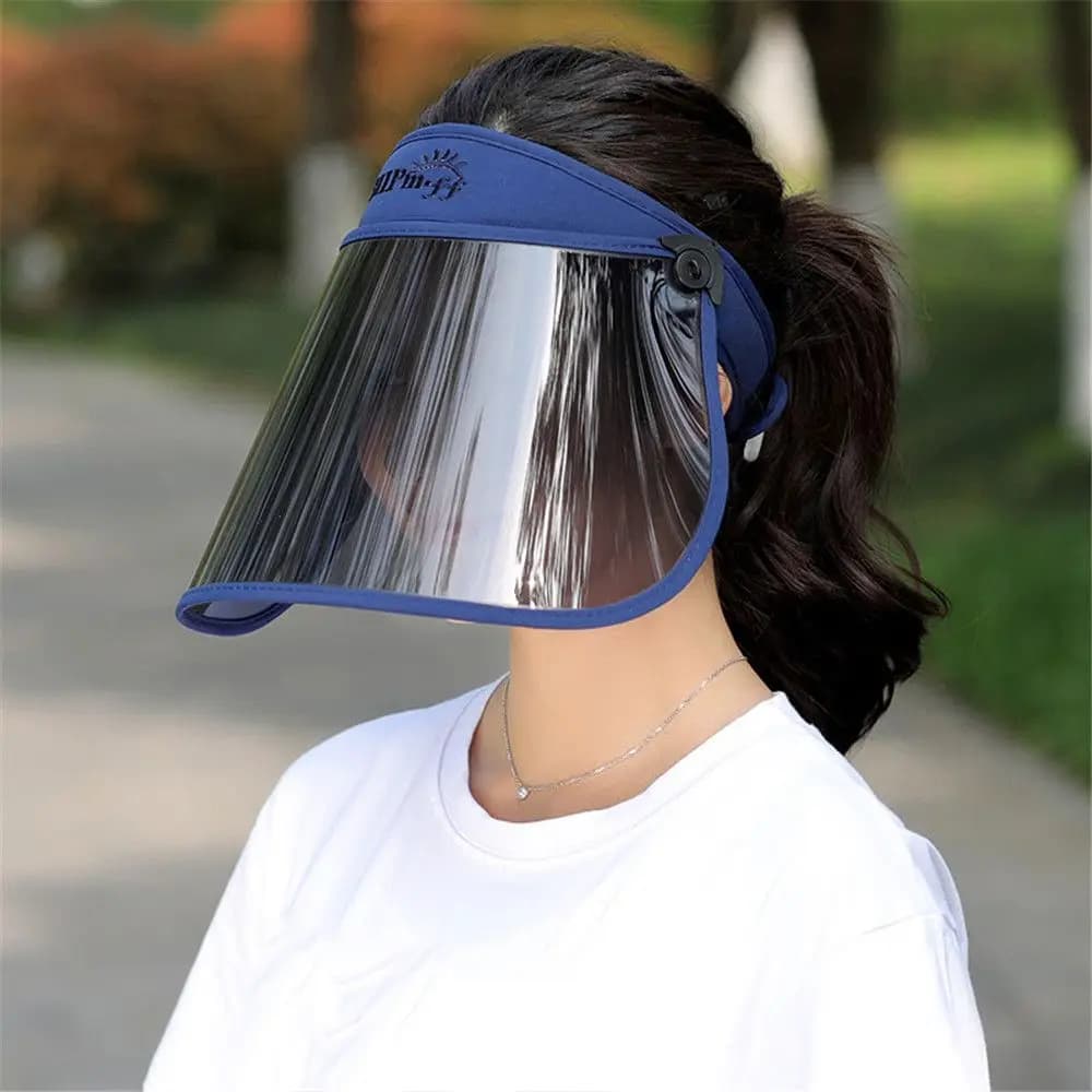 Cappello da Sole Pieghevole Portatile per Sport all'Aperto, Protezione Viso, Ampia Tesa, Visiera Parasole Anti-UV, Cappello da Spiaggia Pieghevole