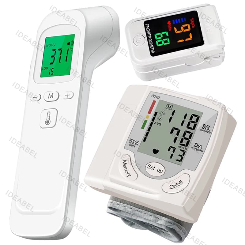 Digital thermometer on the forehead Pulsossimeter by finger Monitor for blood pressure by wrist Automatic Tonometer Sfigmomanometer for heart rate