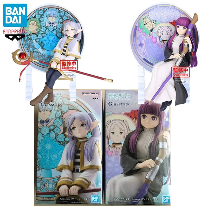Disponibile BANPRESTO Frieren: Beyond Journey's End Glasscape Frieren Fern 15CM PVC Anime Action Figures Collezione di modelli Giocattolo