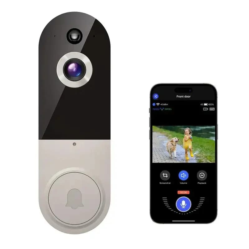 Campanello Intelligente con Telecamera Wireless WiFi 1080P, Audio Bidirezionale e Rilevamento Umano AI
